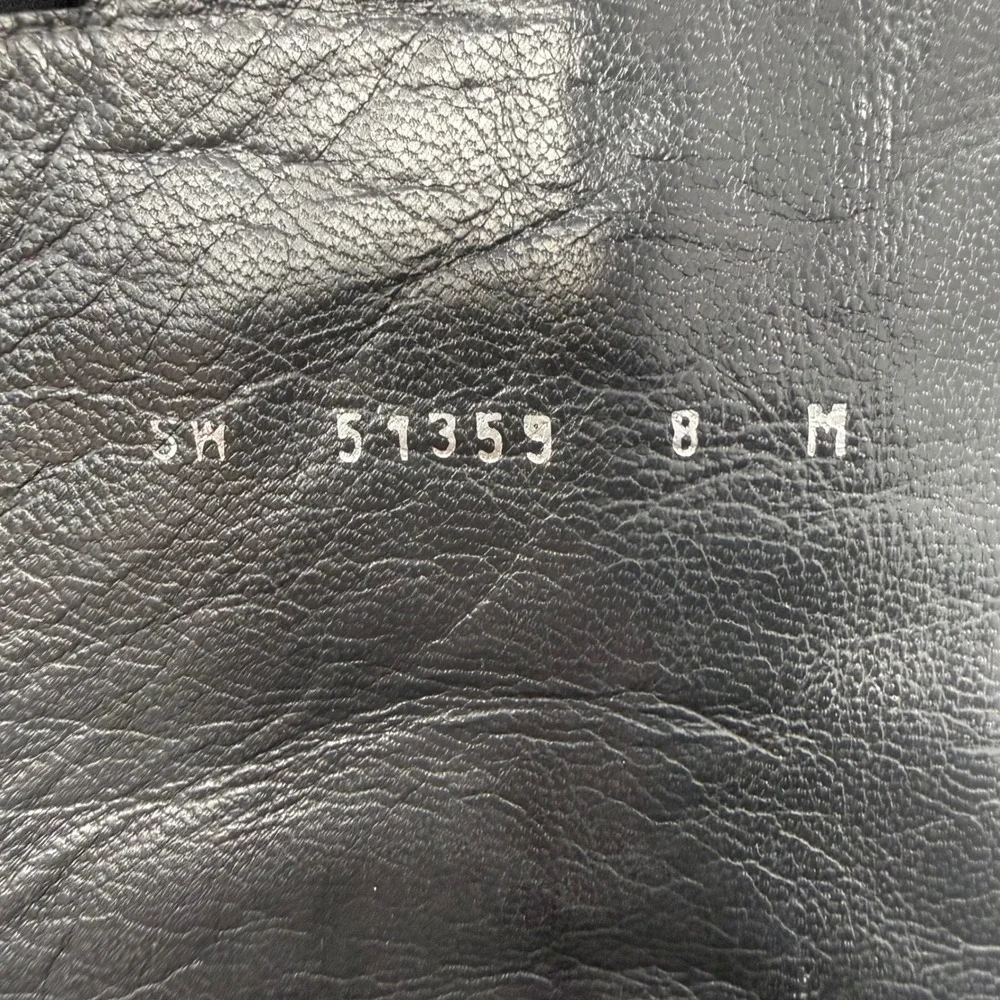Stuart Weitzman Black Suede Lace Up Knee High Block Heel Boots 8M 51359